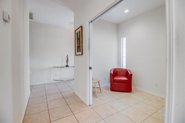 637 Pompano Dr, Aransas Pass, TX 78336 - hallway with light tile patterned floors and recessed lighting