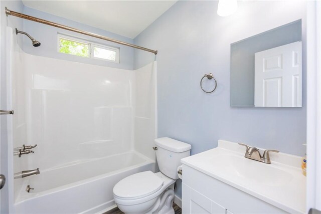 1336 Brentwood Dr, Corpus Christi, TX 78415 - bathroom with vanity, toilet, and shower / tub combination