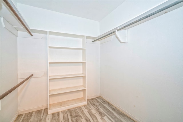 spacious closet with hardwood / wood-style flooring