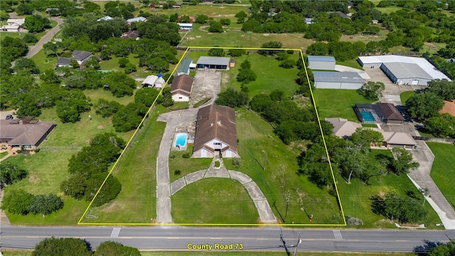 5490 County Road 73, Robstown, TX 78380 - aerial perspective of suburban area with property parcel outlined