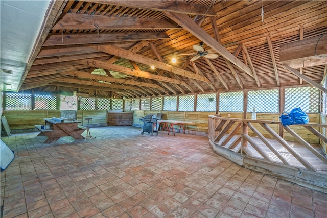 miscellaneous room featuring vaulted ceiling