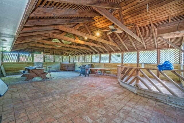5490 County Road 73, Robstown, TX 78380 - misc room with vaulted ceiling and wood walls