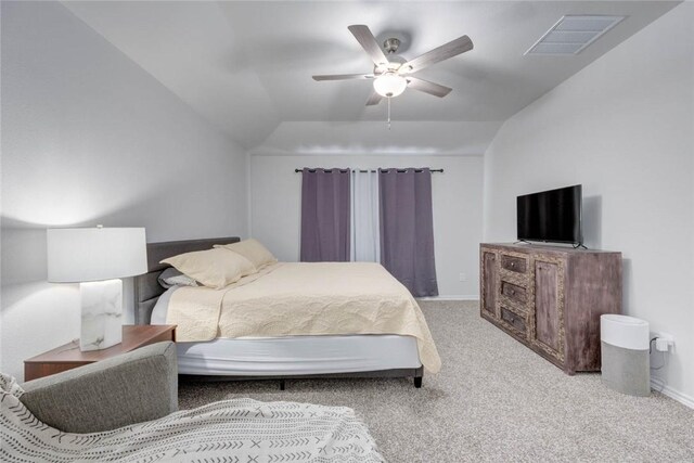 2721 Excelsior Blvd, Corpus Christi, TX 78415 - bedroom with carpet floors, lofted ceiling, and ceiling fan