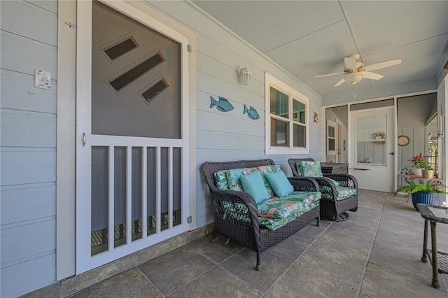 19 Estates Dr, Rockport, TX 78382 - view of patio / terrace with ceiling fan and covered porch