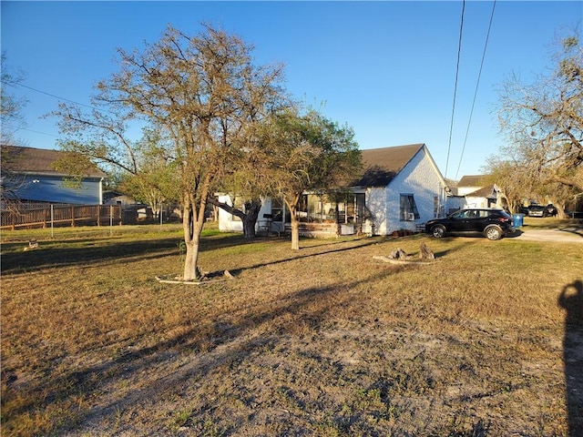 view of yard featuring fence