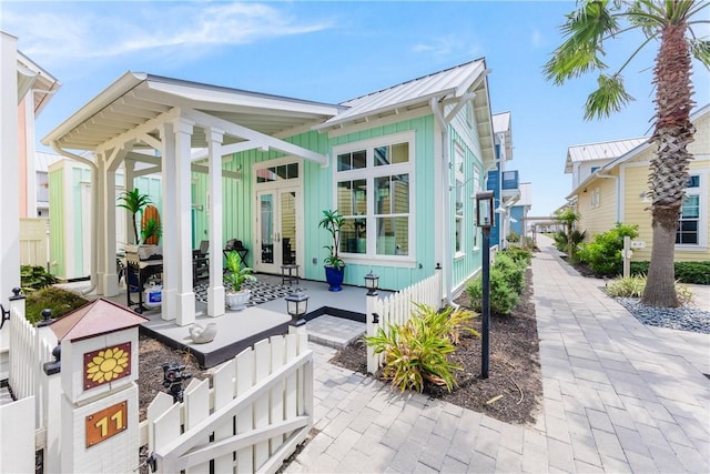 view of patio / terrace featuring a fenced front yard