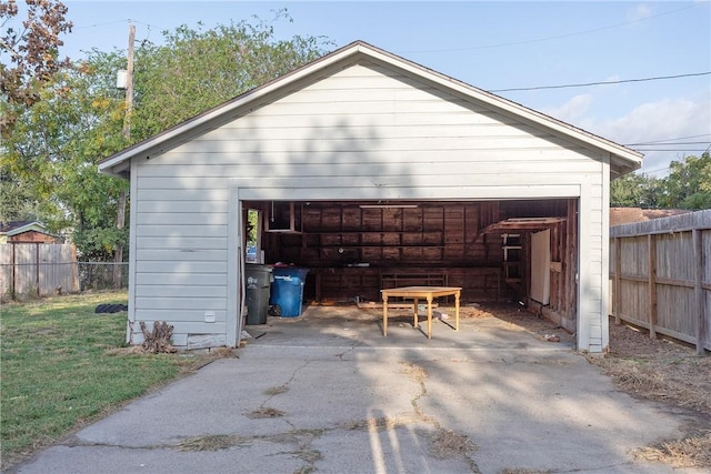 view of garage