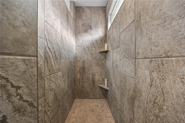 full bath featuring a tile shower