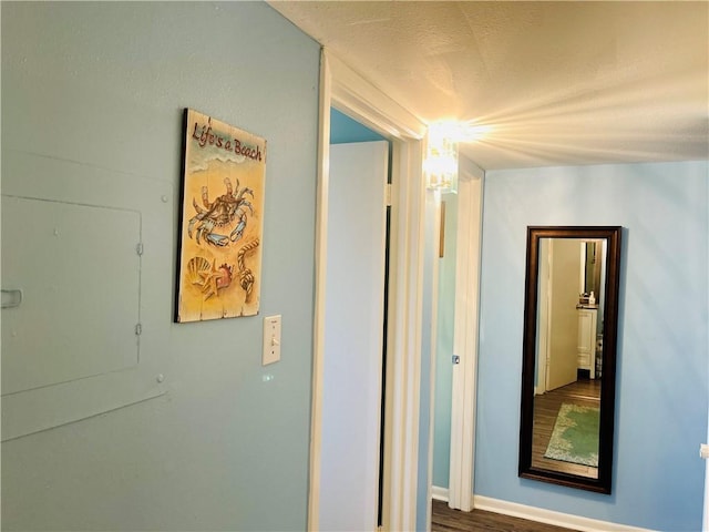 corridor with hardwood / wood-style floors