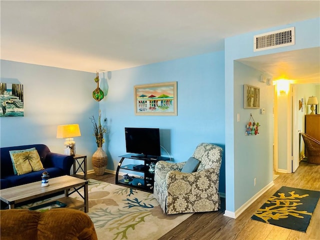 living room featuring hardwood / wood-style flooring