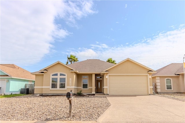 ranch-style home with a garage