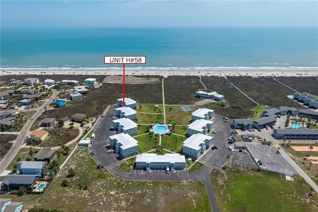 1107 E 11th St Unit H58, Port Aransas, TX 78373 - aerial view with a beach view and a water view