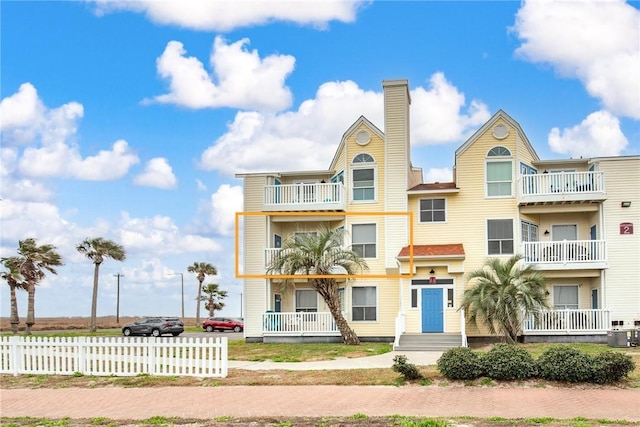 view of front of property with central AC unit