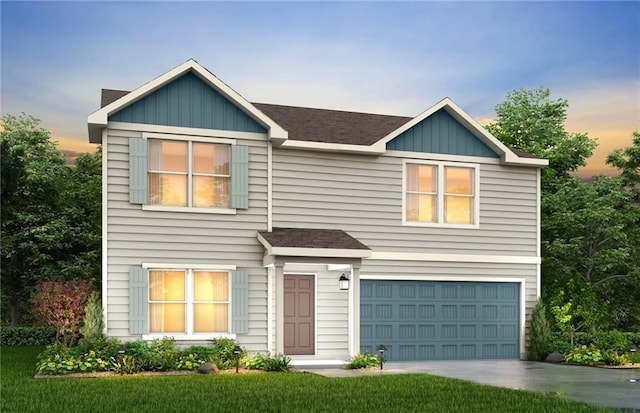 12841 Shelton Blvd, Corpus Christi, TX 78410 - view of front of home featuring board and batten siding, an attached garage, driveway, and roof with shingles