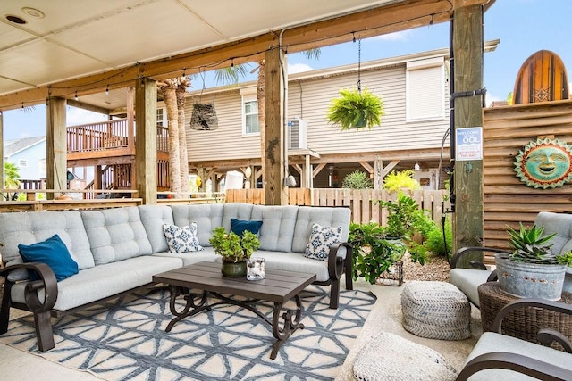 650 Dolphin Prt, Aransas, TX 78373 - view of patio / terrace with outdoor lounge area