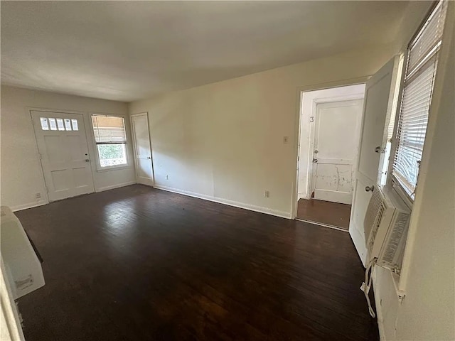 foyer with dark hardwood / wood-style flooring