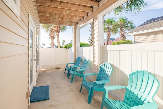 view of patio with a fenced backyard