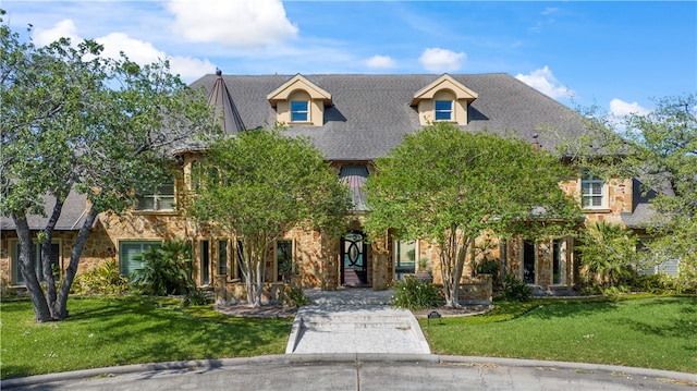 view of front facade featuring a front lawn