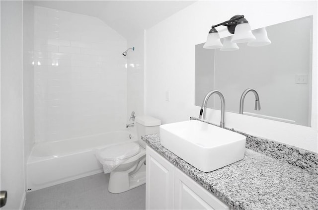 4802 Eider Dr, Corpus Christi, TX 78413 - bathroom with vanity, shower / tub combination, and lofted ceiling