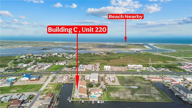 14300 S Padre Island Dr S Unit 220C, Corpus Christi, TX 78418 - aerial view of property's location with a large body of water