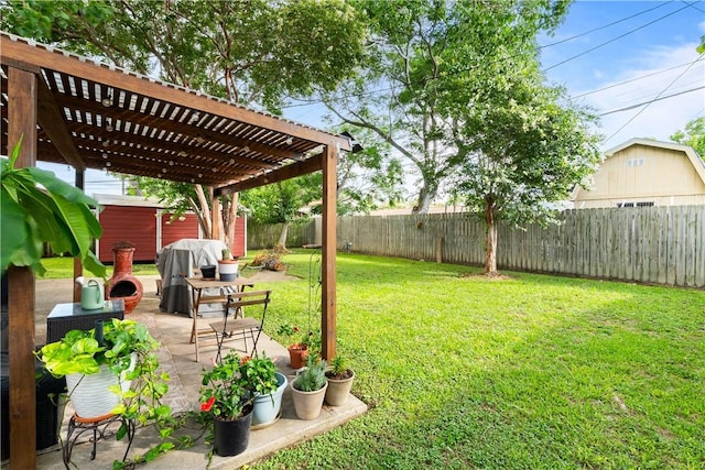 5830 Woodhaven Dr, Corpus Christi, TX 78412 - fenced backyard featuring a pergola and a patio