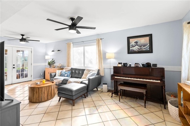 5830 Woodhaven Dr, Corpus Christi, TX 78412 - living area with light tile patterned flooring and a ceiling fan