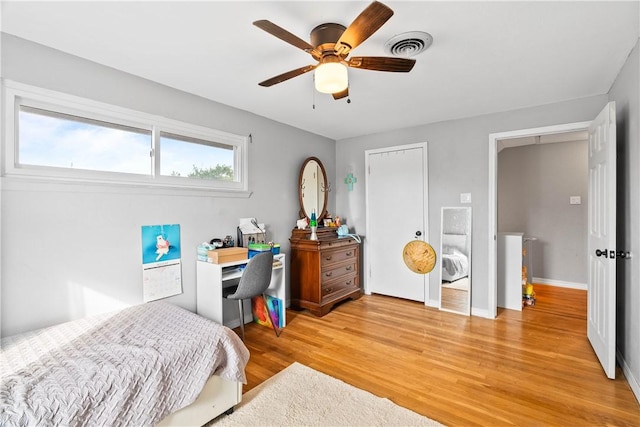 5830 Woodhaven Dr, Corpus Christi, TX 78412 - bedroom featuring light wood-style flooring and a ceiling fan
