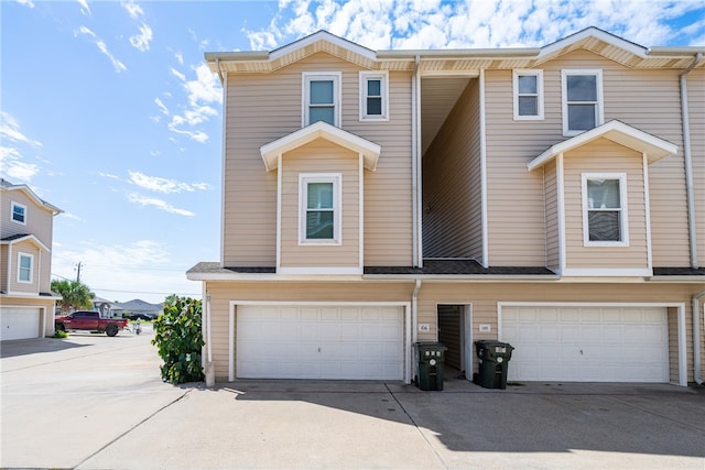 view of property featuring a garage