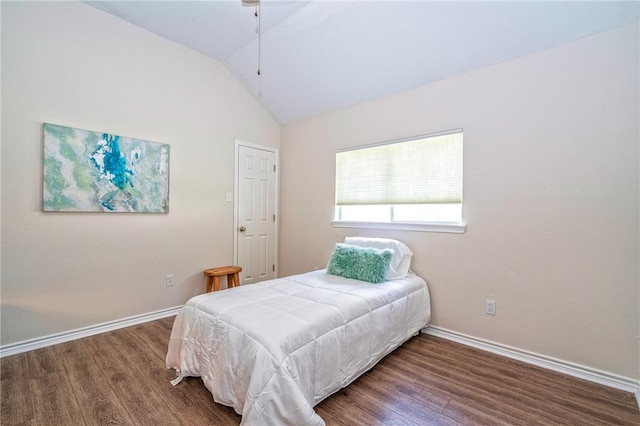 7410 Lake Micala Dr, Corpus Christi, TX 78413 - bedroom featuring wood finished floors and lofted ceiling