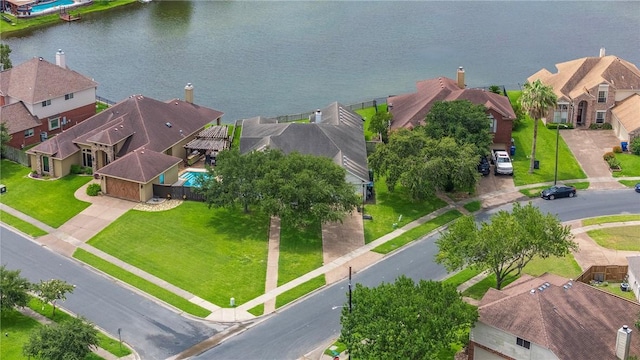 7410 Lake Micala Dr, Corpus Christi, TX 78413 - aerial perspective of suburban area featuring a large body of water