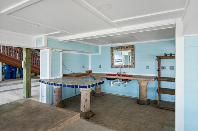 kitchen with concrete floors