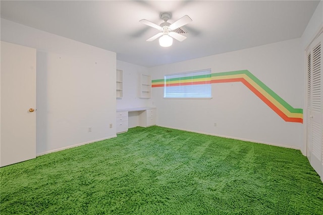 1405 Omohundro St, Rockport, TX 78382 - interior space featuring ceiling fan, a desk, and baseboards