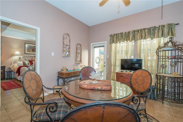 13656 Teague Ln Unit 22, Corpus Christi, TX 78410 - dining area featuring tile patterned flooring and a ceiling fan