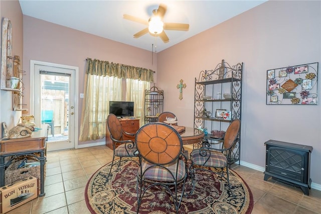 13656 Teague Ln Unit 22, Corpus Christi, TX 78410 - dining space featuring ceiling fan and tile patterned flooring