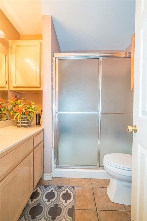 13656 Teague Ln Unit 22, Corpus Christi, TX 78410 - full bathroom with vanity, tile patterned floors, and a shower stall