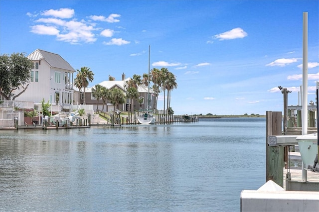 view of water feature featuring a boat dock