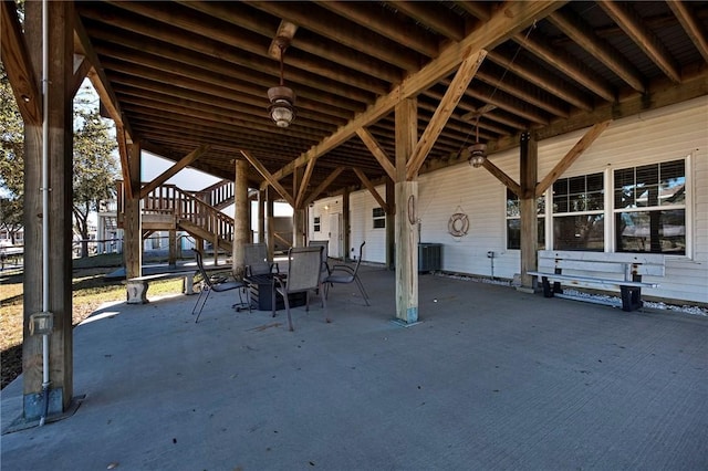 view of patio with central AC