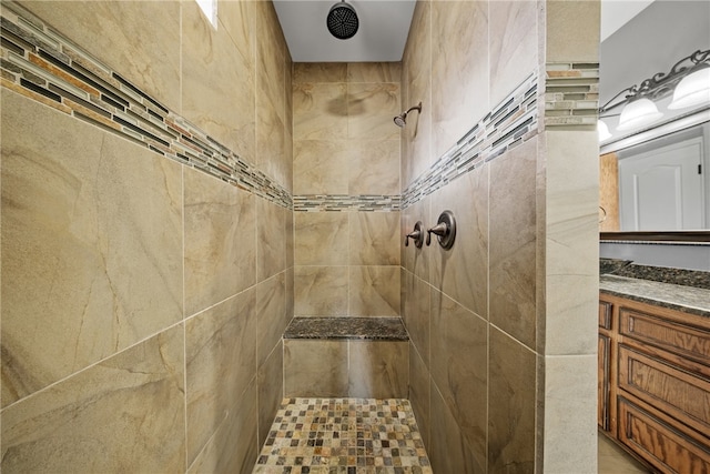 8245 Rock Crest Dr, Corpus Christi, TX 78414 - full bathroom featuring a tile shower and vanity