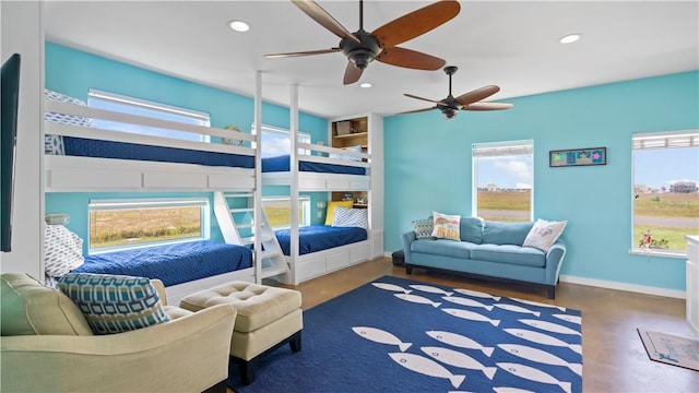 bedroom with ceiling fan