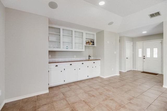 13810 Mizzen St, Corpus Christi, TX 78418 - indoor bar featuring baseboards, light tile patterned floors, and recessed lighting
