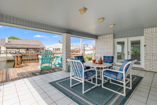 13810 Mizzen St, Corpus Christi, TX 78418 - view of patio featuring french doors and a residential view