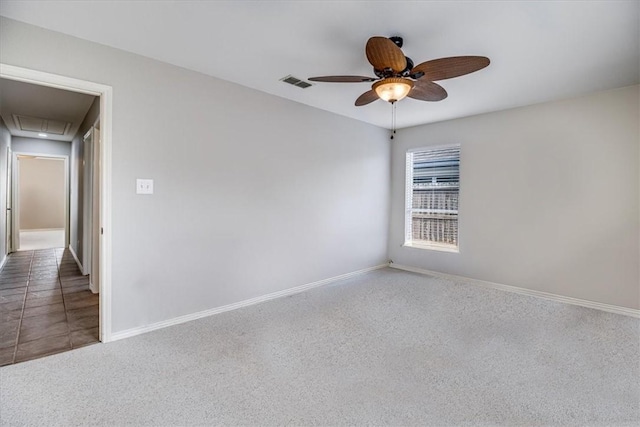 13810 Mizzen St, Corpus Christi, TX 78418 - spare room with attic access, ceiling fan, baseboards, and carpet floors