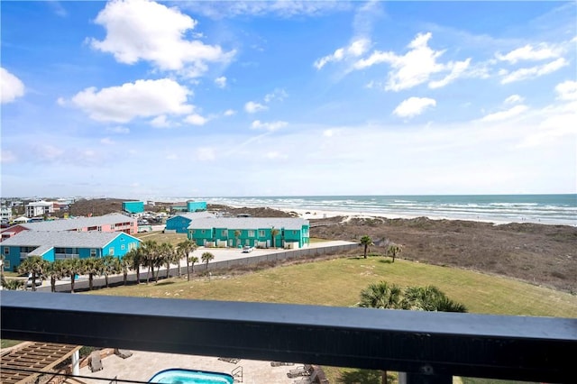 view of water feature featuring a view of the beach