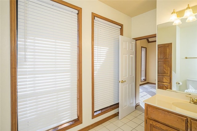 505 Spyglass St, Rockport, TX 78382 - bathroom with tile patterned flooring, vanity, and toilet