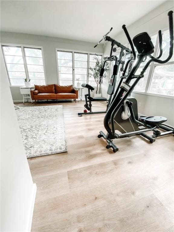 1801 Clare Dr, Alice, TX 78332 - exercise room featuring wood finished floors