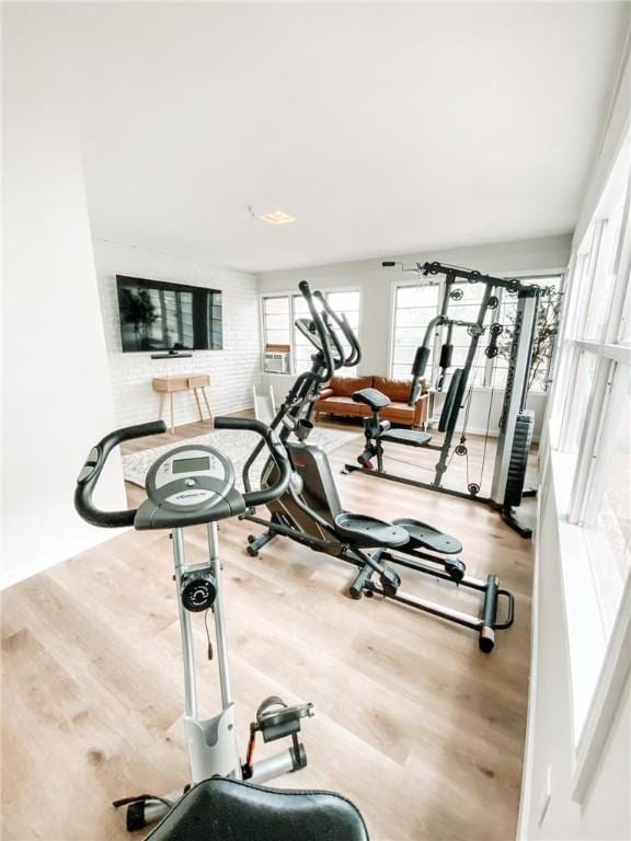 1801 Clare Dr, Alice, TX 78332 - exercise area with wood finished floors