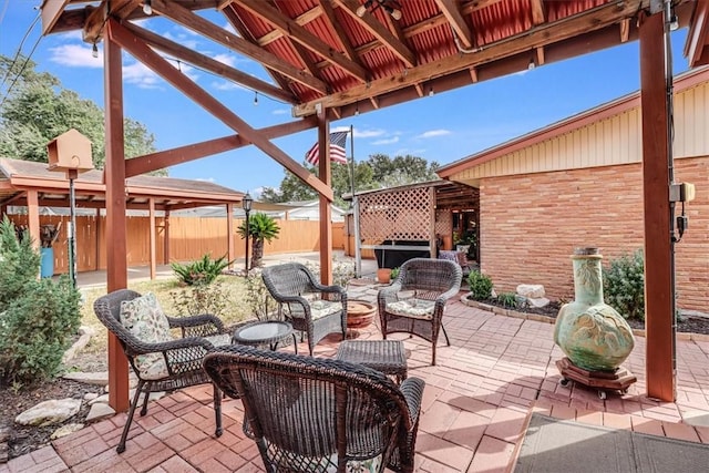 view of patio with outdoor lounge area