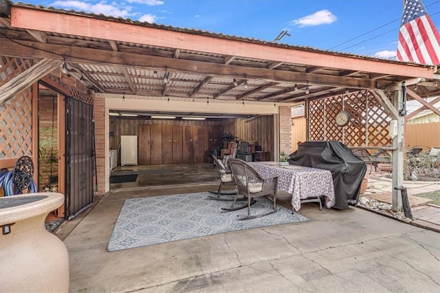 view of patio with grilling area