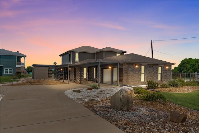 200 Elm St, Portland, TX 78374 - view of front of home with brick siding and concrete driveway