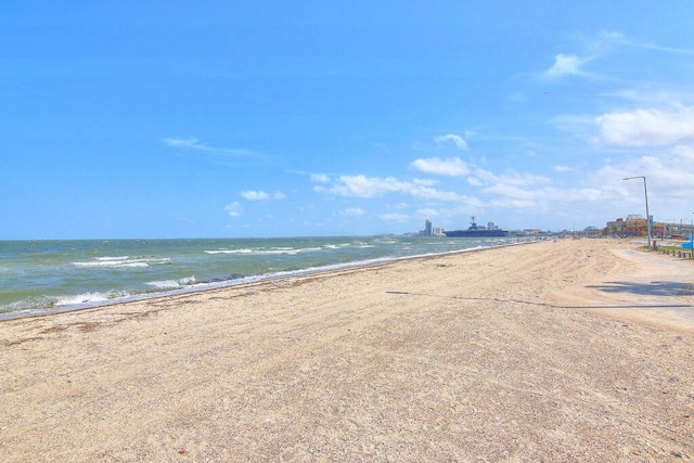 property view of water featuring a beach view